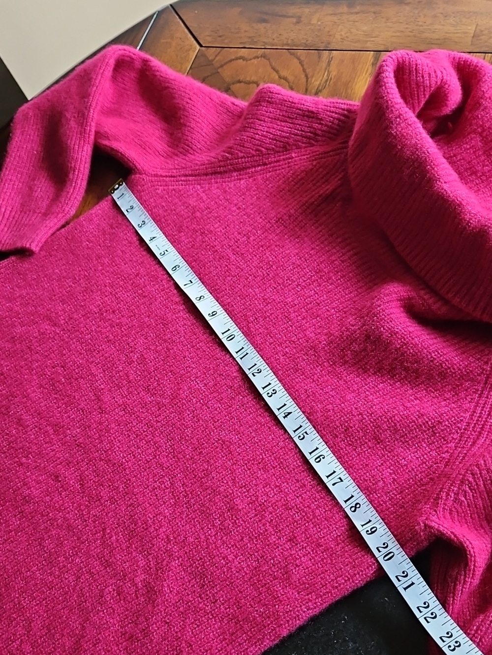 Tahari Pink Merino Wool Blend Cowl Neck Sweater XL - Picture 10 of 13